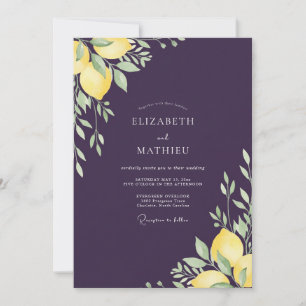 Invitation Mariage au thème Prune Citron Eucalyptus