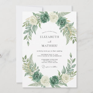 Invitation Mariage au vert céladon et eucalyptus