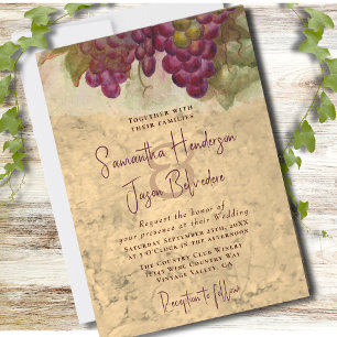 Invitation Mariage au vignoble Élégant Rustique Aquarelle
