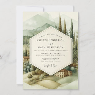Invitation Mariage au vignoble toscan Sage