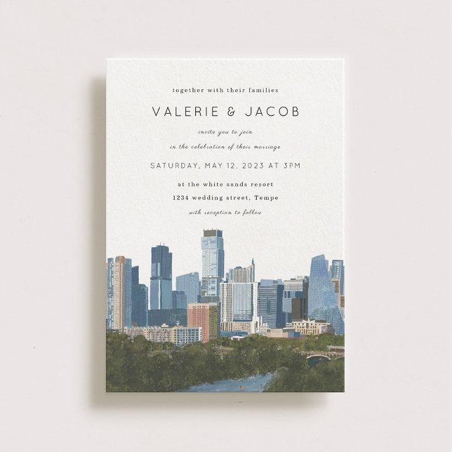 Invitation Mariage Austin Texas Skyline (Créateur téléchargé)