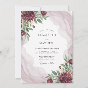 Invitation Mariage Automnal Atmosphérique en Bourgogne