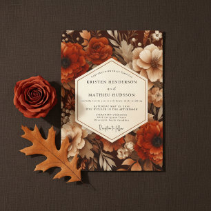Invitation Mariage Automnal Botanique à Sienne