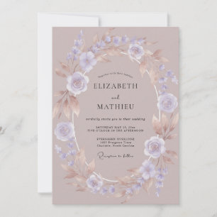 Invitation Mariage Automnal Bronze Mauve