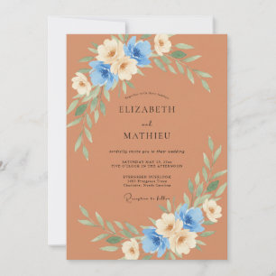 Invitation Mariage Automnal Captivant en Terracotta