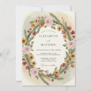 Invitation Mariage Automnal Chaleureux aux Solidages