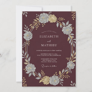 Invitation Mariage Automnal Classique Bordeaux