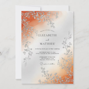 Invitation Mariage Automnal Cuivré Lustré