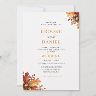 Invitation Mariage Automnal de Chêne Rustique