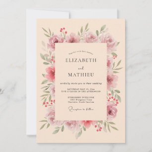 Invitation Mariage Automnal Délicat aux Pêches