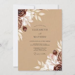 Invitation Mariage Automnal D'une Élégance Douce