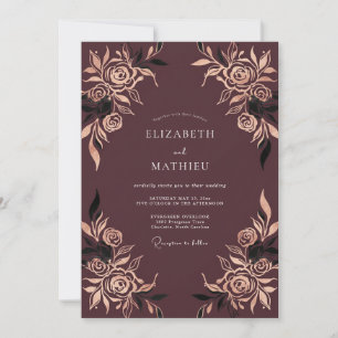 Invitation Mariage Automnal Élaboré en Bourgogne