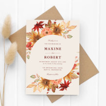 Mariage Automnal Élégant avec Feuilles d'Automne