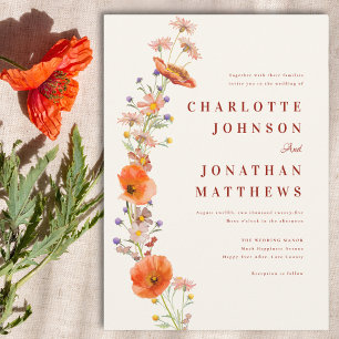 Invitation Mariage Automnal Élégant Bohème Floral