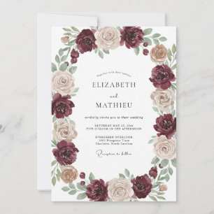 Invitation Mariage Automnal Élégant en Bourgogne