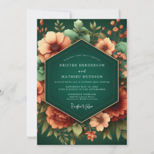 Invitation Mariage Automnal Émeraude Lumineux
