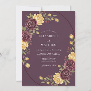 Invitation Mariage Automnal Gracieux au Plum