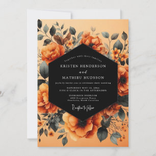 Invitation Mariage Automnal Indigo Rouille
