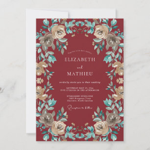 Invitation Mariage Automnal Intriqué de Bourgogne