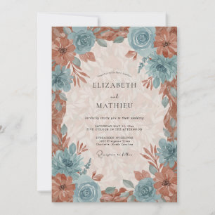 Invitation Mariage Automnal Luxuriant Cuivré