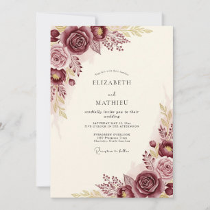 Invitation Mariage automnal majestueux en Bourgogne