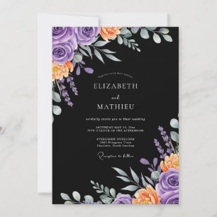 Invitation Mariage Automnal Opulent Noir