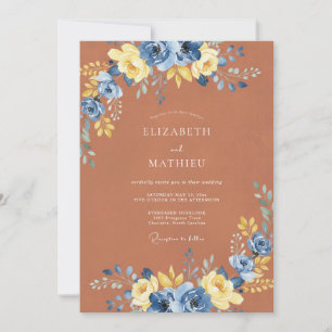 Invitation Mariage Automnal Orange Brûlé Intense