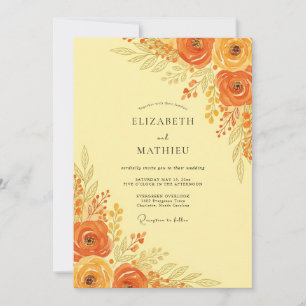 Invitation Mariage Automnal Orange Radiant
