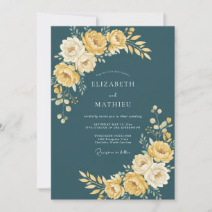 Invitation Mariage Automnal Radiant Sarcelle
