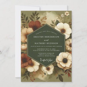 Invitation Mariage Automnal Sage Sienne