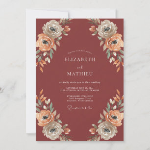Invitation Mariage Automnal Terracotta Audacieux