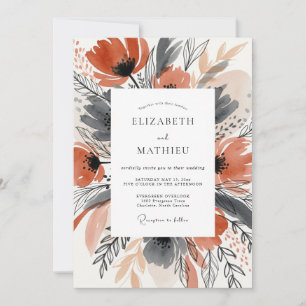 Invitation Mariage Automnal Terracotta et Maussade