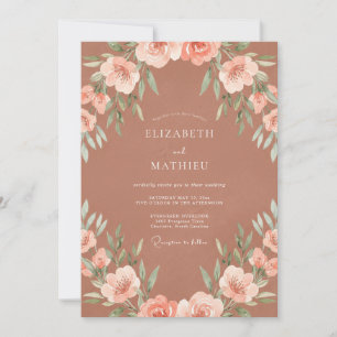 Invitation Mariage Automnal Terracotta Terreux