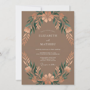 Invitation Mariage Automnal Terreux Mocha