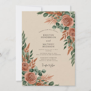 Invitation Mariage Automnal Terreux Rustique