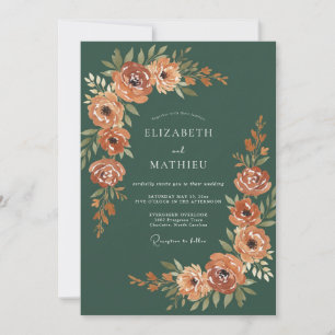 Invitation Mariage Automnal Vert Forêt Luxuriant