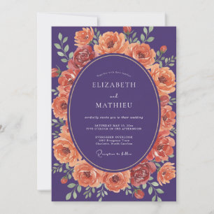 Invitation Mariage Automnal Violet Éclatant