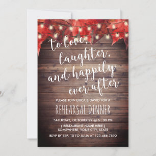 Invitation Mariage Automne Heureux Jamais Après Le Dîner De R