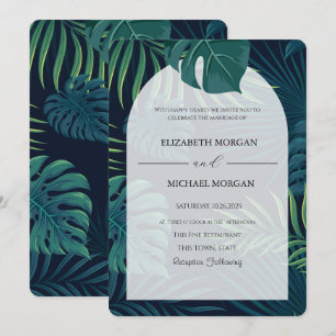 Invitation Mariage aux feuilles de palmier exotiques