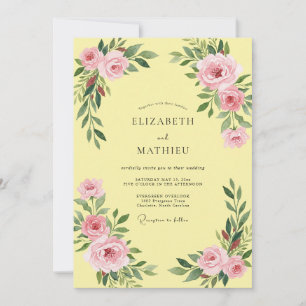 Invitation Mariage aux feuilles de pivoine beurrée