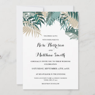 Invitation Mariage aux feuilles tropicales