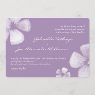 Invitation Mariage aux fleurs d'aquarelle tropicale violet