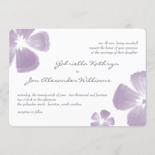 Invitation Mariage aux fleurs d'aquarelle tropicale violet