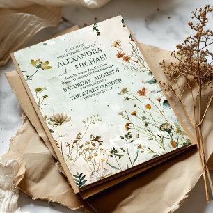 Invitation Mariage aux fleurs sauvages Fleurs de mariage cham