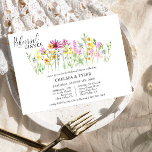 Invitation Mariage aux fleurs sauvages Prairie Fleurs Dîner d