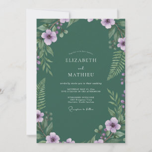 Invitation Mariage aux fougères Deep Purple