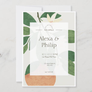 Invitation Mariage aux fruits verts et orange