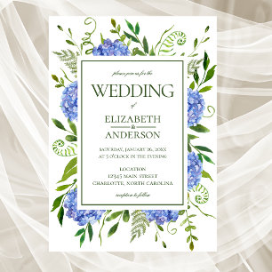Invitation Mariage aux Hortensias Bleus