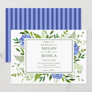 Invitation Mariage aux Hortensias Bleus