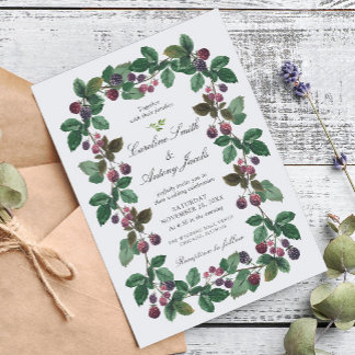 Invitation Mariage aux Mûres à l'Aquarelle Élégante